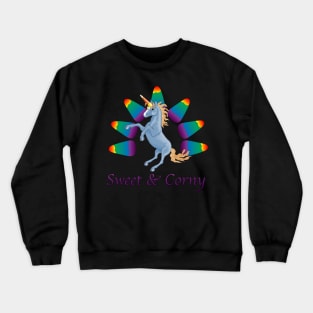 "Sweet & Corny" Unicorn Halloween Candy Design Crewneck Sweatshirt